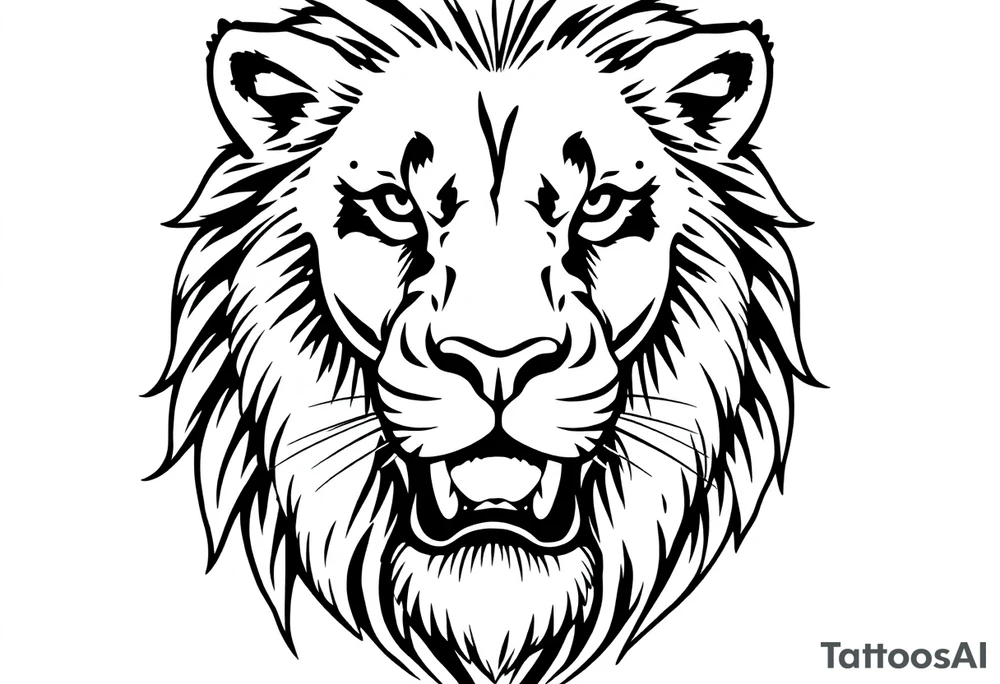powerful majestic lion, close-up tattoo idea