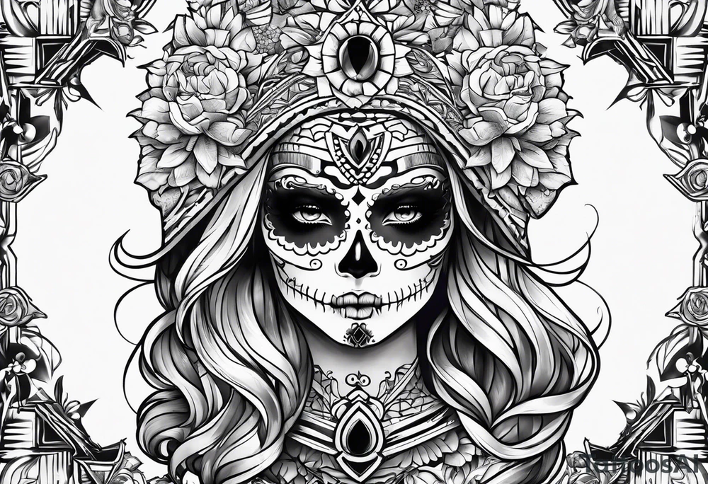 santa muerta tattoo idea