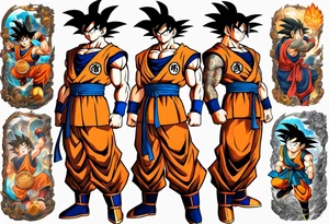 Sleeve tattoo topete name goku, tattoo idea
