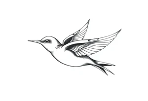 swallow flying with its wings out and forward tattoo idea