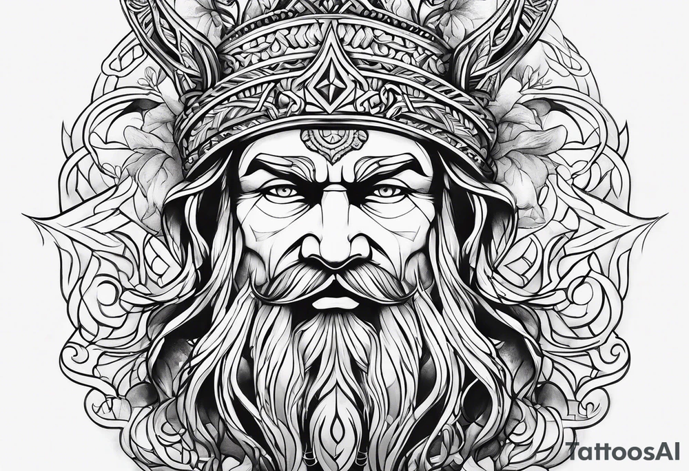 Slavic wood spirit tattoo idea