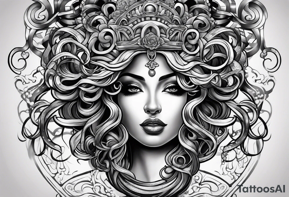 Medusa in chicano stijl tattoo idea