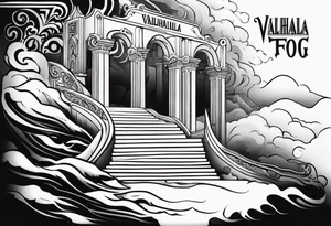 Valhalla  fog stairs mist tattoo idea