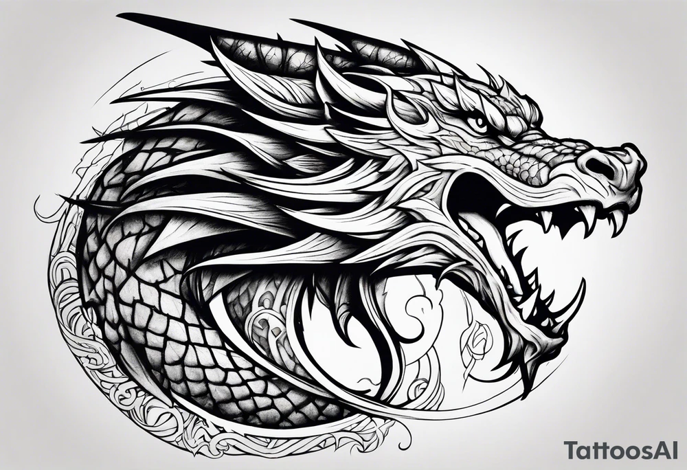 roaring dragons tattoo idea