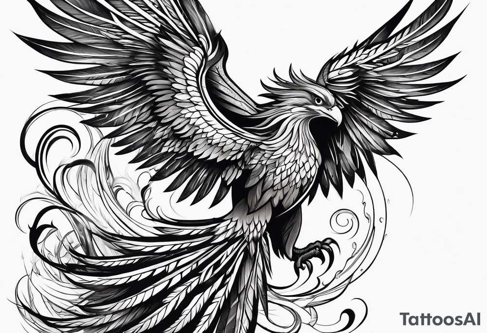 phoenix and pen tattoo idea
