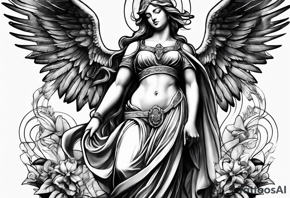 Engel statue tattoo idea