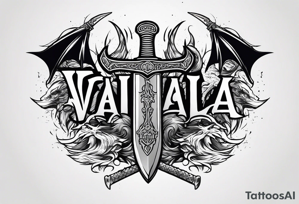 Valhalla  warrior   Sword axe
 Dragon tattoo idea