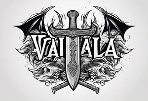 Valhalla  warrior   Sword axe
 Dragon tattoo idea