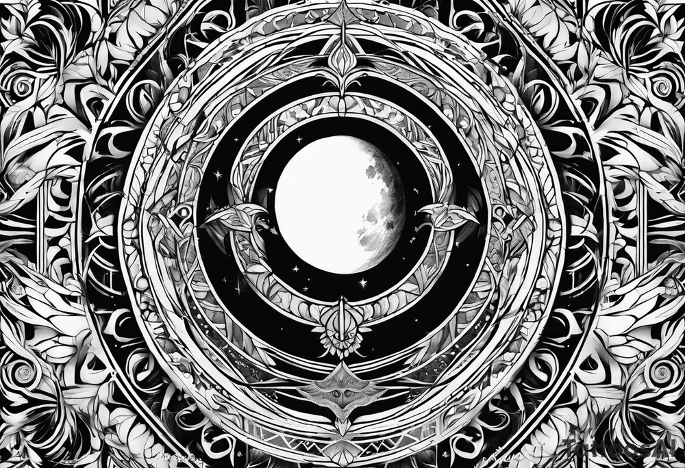 sacred moon tattoo idea