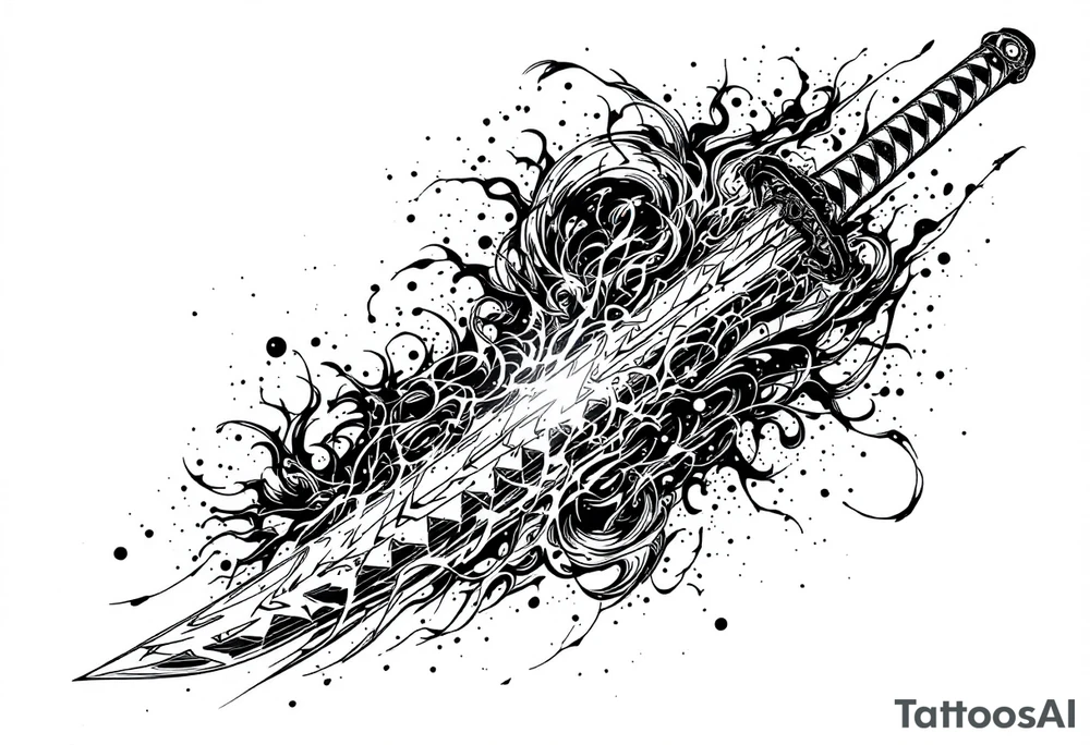 Katana, light on the blade tattoo idea