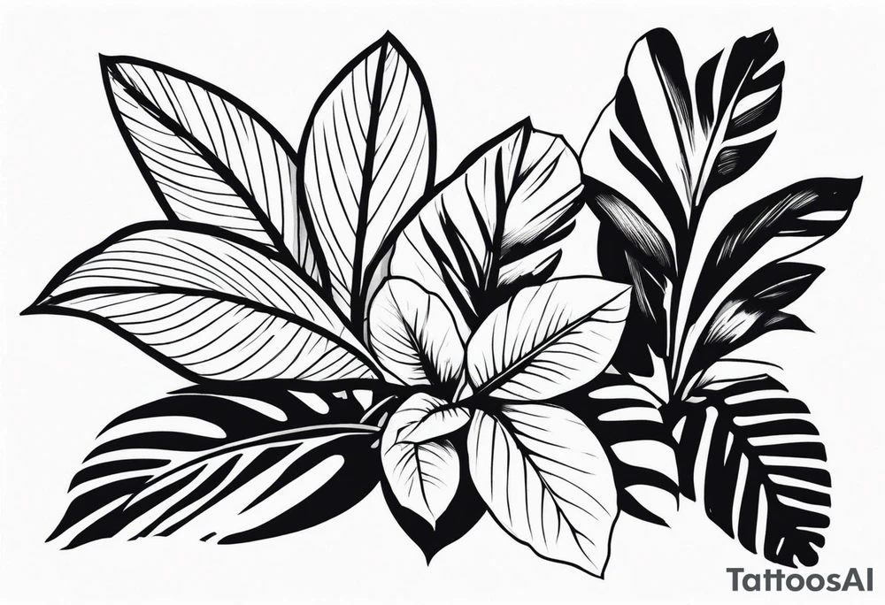 Tropical plant tattoo idea