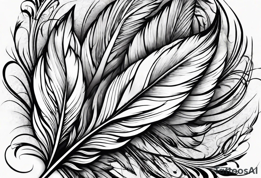 Folded feather tattoo idea