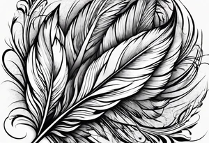 Folded feather tattoo idea