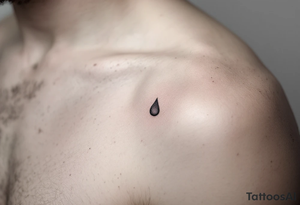 Smoky gray micro tear drop under a man’s eye – memorial style.. on man´s face under an eye. tattoo idea