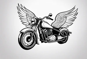 Motorcycle, wings, woods tattoo idea