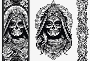 mexican style santa muerte tattoo for shoulder tattoo idea