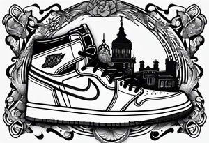 Nike air Jordan 1 sneaker tattoo idea