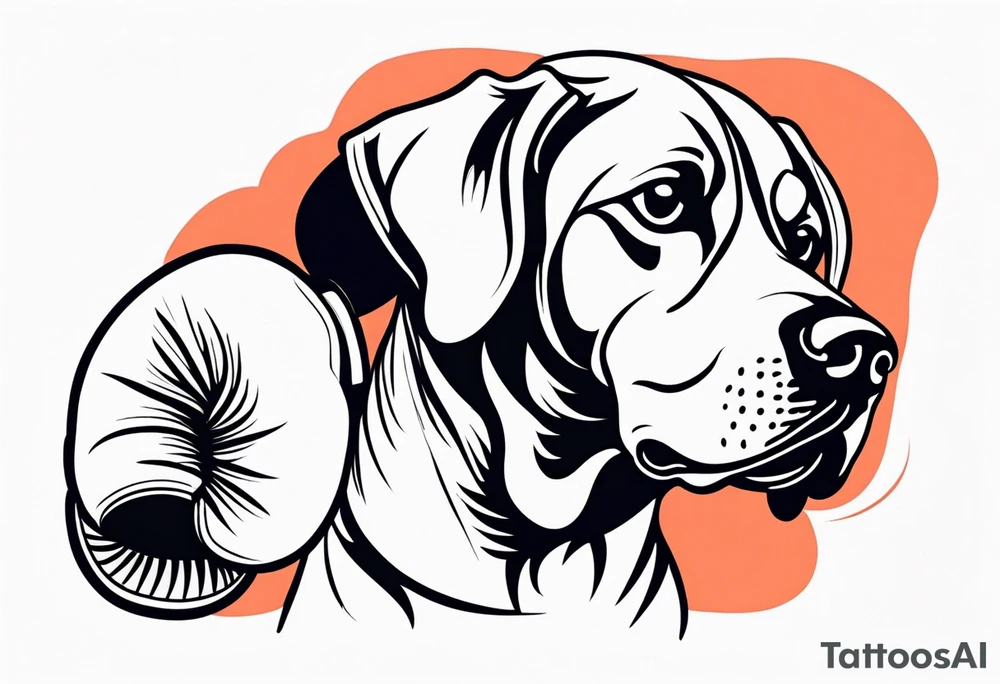 Dog wearing boxing gloves tattoo idea