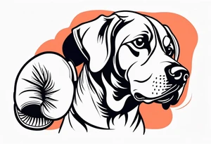 Dog wearing boxing gloves tattoo idea