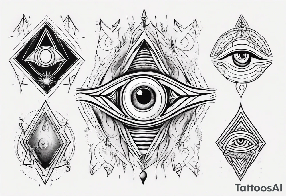 Third eye abstract fine line sketch style with artistic fill tattoo idea Third eye abstract fine line sketch style with artistic fill tattoo idea
