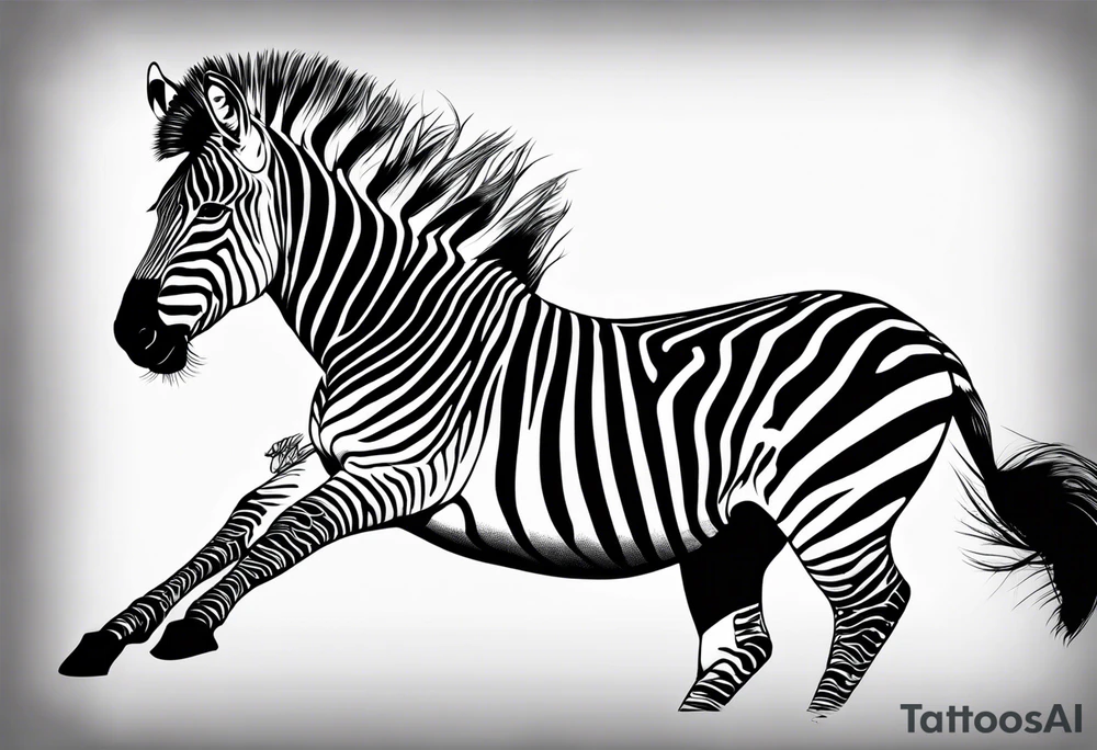Zebra in attack mode tattoo idea