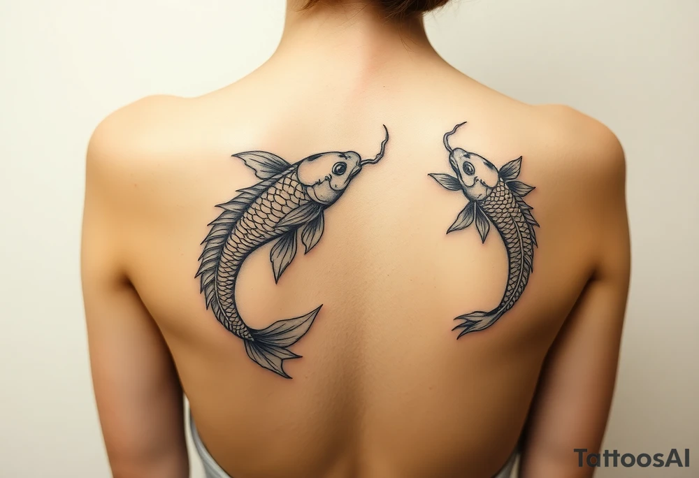 Koi fish and dragon tattoo idea