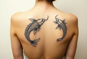 Koi fish and dragon tattoo idea