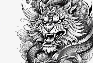 luck combined with japanese culture tattoo idea