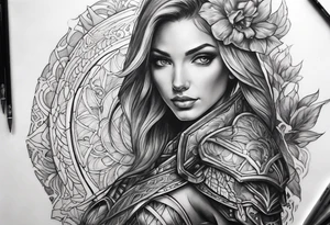 half sleeve, upper right arm and shoulder, armor tattoo idea