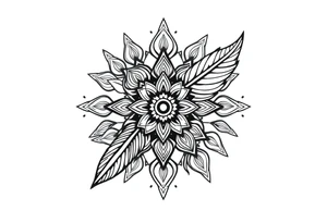 spiritual bold line feather indian mandala shaman tattoo idea