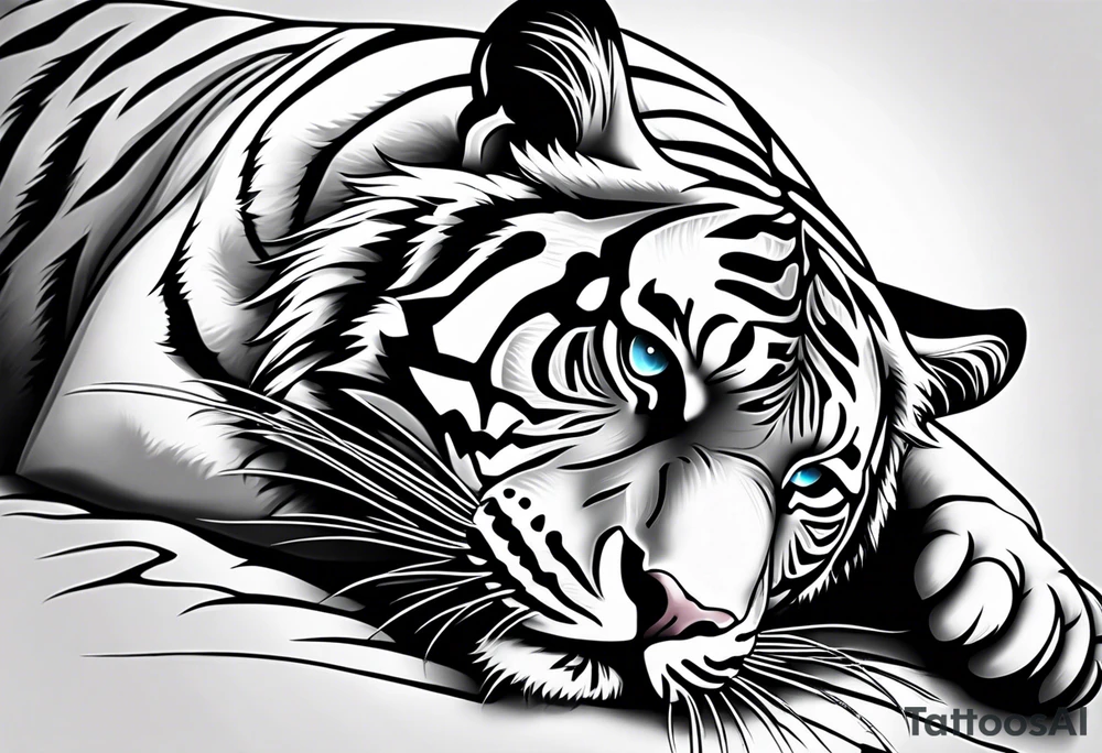 tiger sleeping tattoo idea