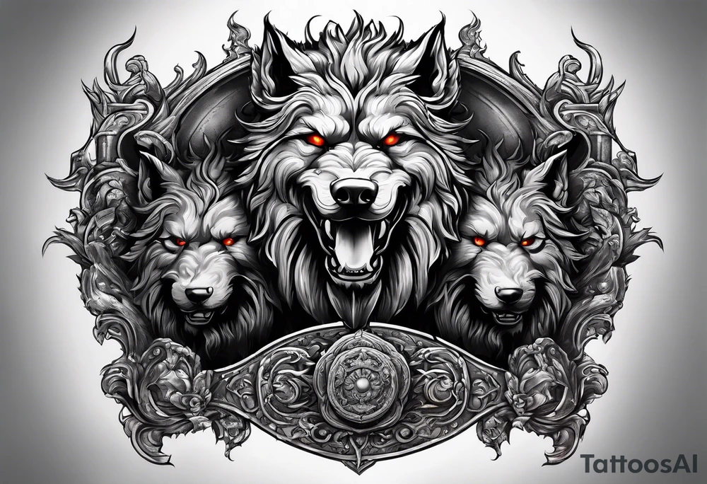 Cerberus guarding the gate to hell tattoo idea