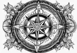 circle with divine proportion and compass tattoo idea