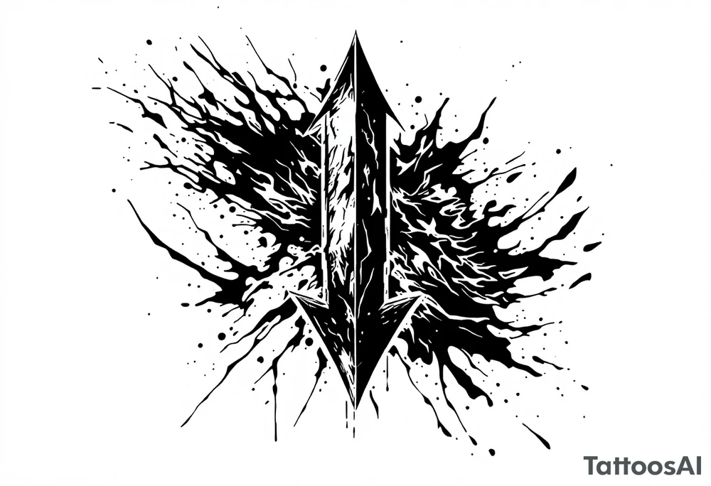 thick  arrow that show down tattoo idea