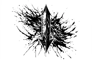 thick  arrow that show down tattoo idea