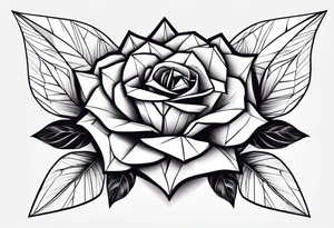 rosa origami con gambo con spine intorno tattoo idea