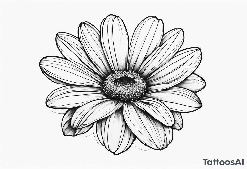 Daisy blossom top view tattoo idea