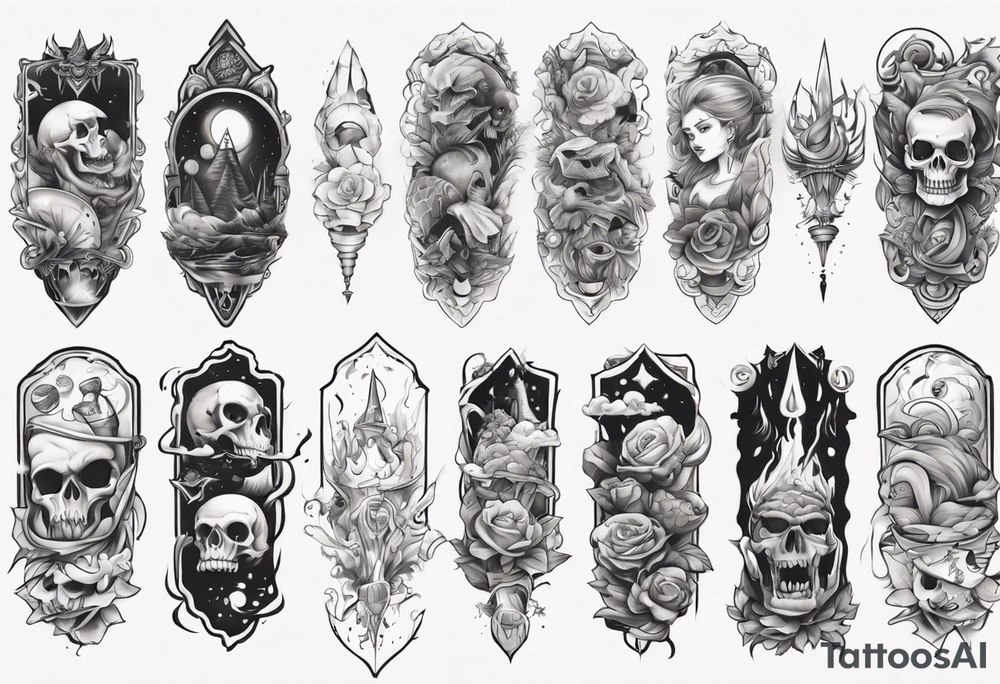 Light and dark sleeve tattoo idea