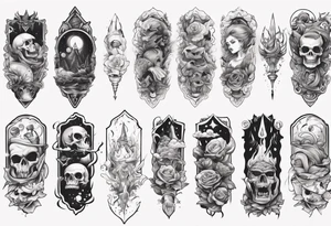 Light and dark sleeve tattoo idea