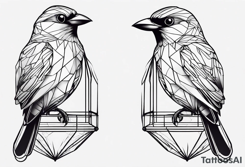 Birdie set free from cage tattoo idea