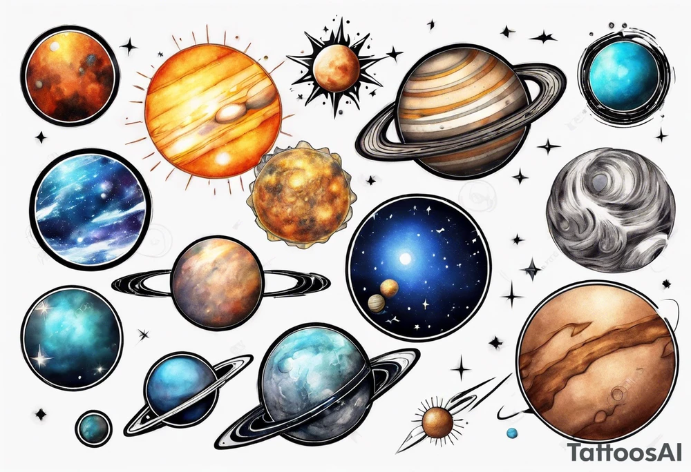 solar system tattoo idea