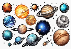 solar system tattoo idea
