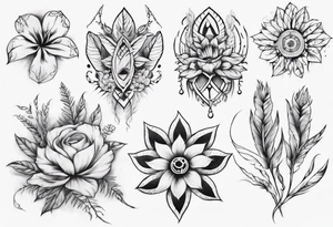 indigenous flowers thigh piece tattoo idea