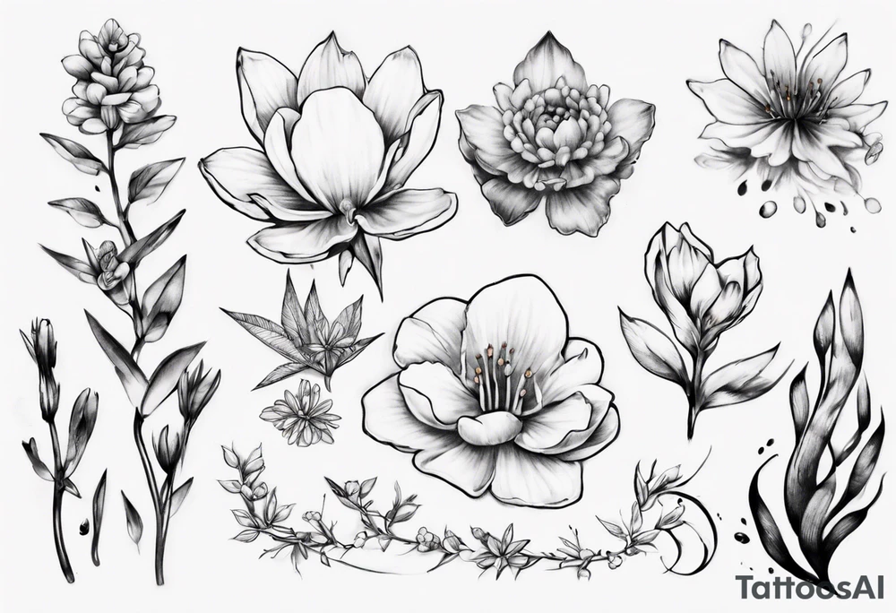 Small nature spring beside a oka tattoo idea