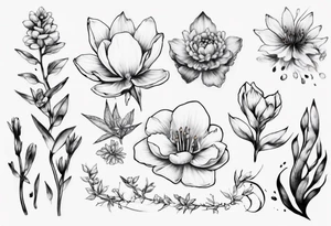 Small nature spring beside a oka tattoo idea
