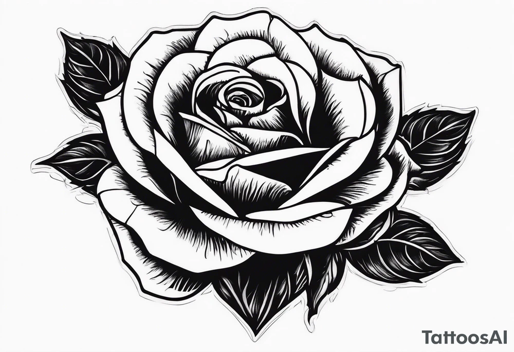 single red rose, black background tattoo idea
