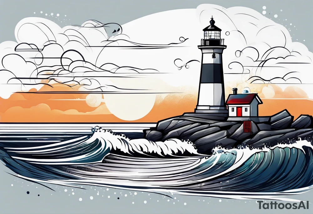 lighthouse,  minimalist tattoo idea