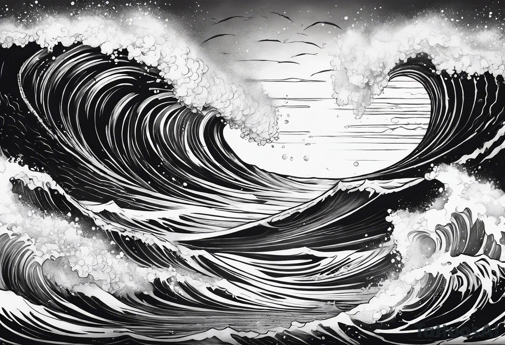 Powerful ocean tattoo idea