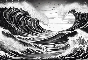 Powerful ocean tattoo idea