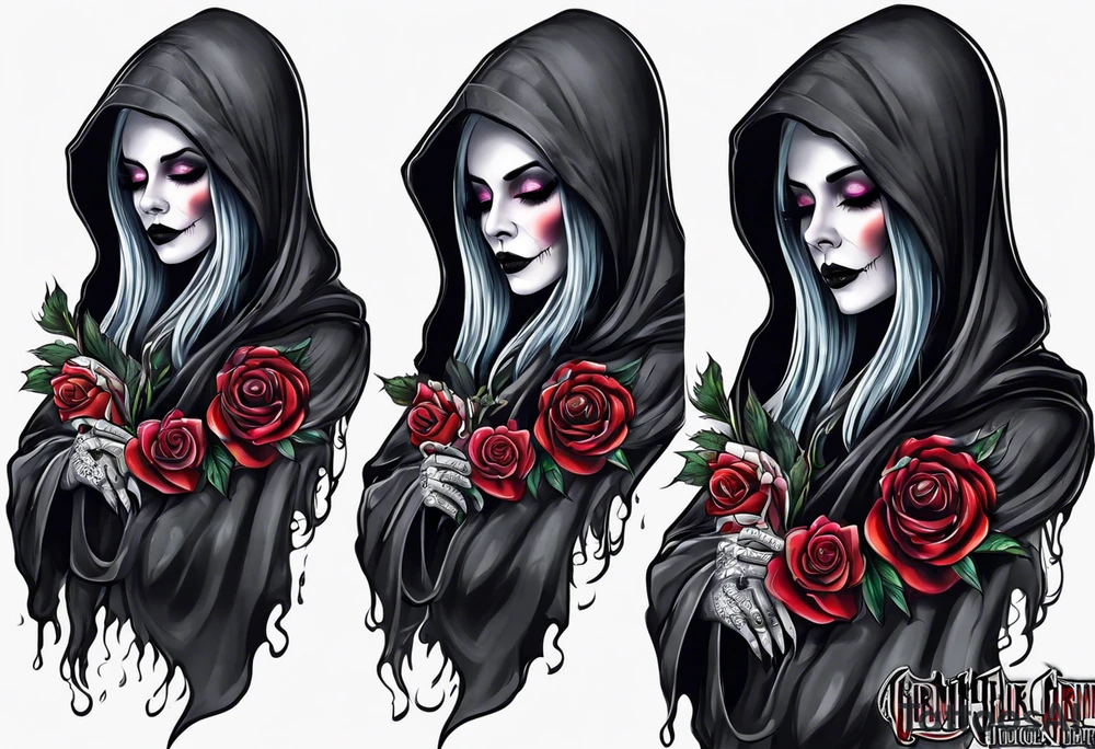 lady grim reaper tattoo idea